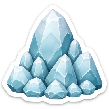 realistic coarse salt, mound or scatter, large crystals, translucent white, angular uneven shapes, subtle light reflection, dry mineral texture, size and form variation, no container, spoon, herbs, or faces, clean 3D, soft lighting, transparent background, emoji scale sticker
