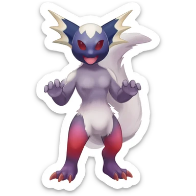 Noibat-Absol-Nargacuga-Zorua-Torracat-fusion-Fakemon-Pokémon-creature  sticker