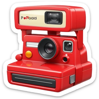 red polaroid camera sticker
