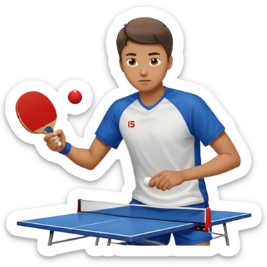 Guy playing ping pong sticker
