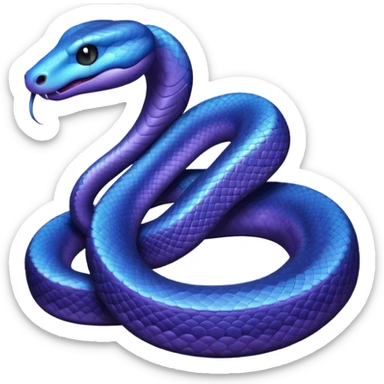 a snake emoji in a dark purple to dark blue gradient sticker