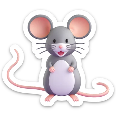 cute mouse with very long tail sticker