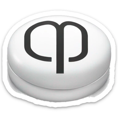 White Pill with the letter “m” on it sticker