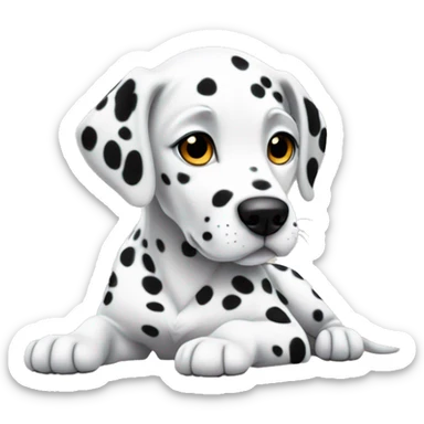 Dalmatian puppy laying sticker