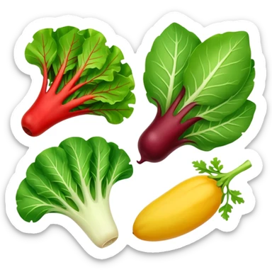 different salad leaves different colors  sticker