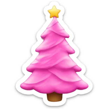 Pink Christmas tree sticker