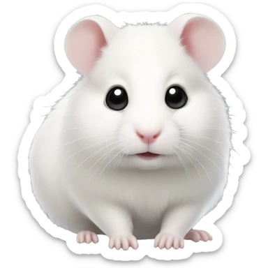 Sweet White hamster with black eyes,  sticker