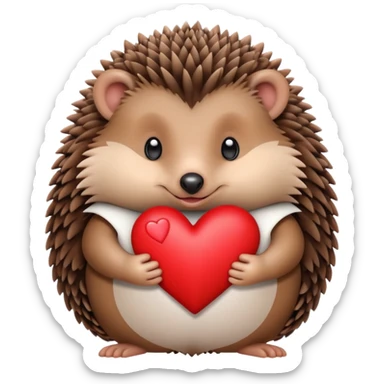 Hedgehog with a heart sticker