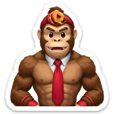 Donkey Kong🦍💪🐵 with red tie sticker