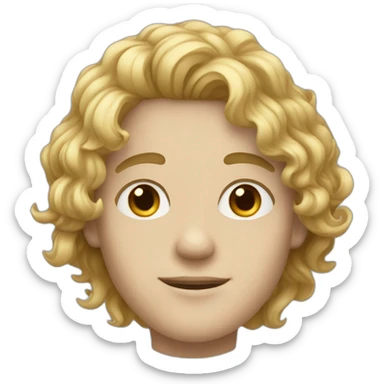 Young men, with White skin, with wavy hair  sticker