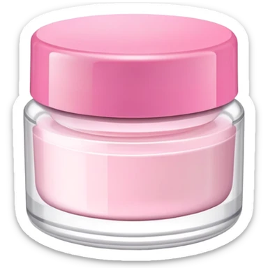 clear moisturizer container with pink lid and label  sticker