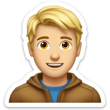 Jeune homme peau légèrement bronzée Beau gosse cheveux courts blond sticker