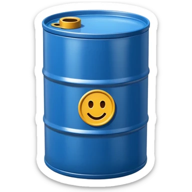 generate a realistic metal petroleum barrel without rust sticker