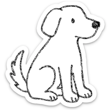 hand drawn outlined dog icon sticker