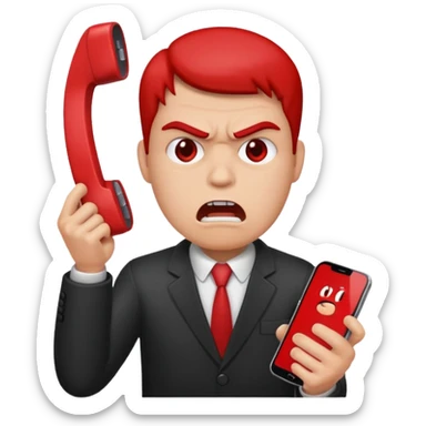 angry hung up phone sticker