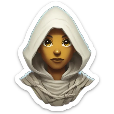 alien monk futuristic roguelike rpg style inspired by slay thee spire sticker