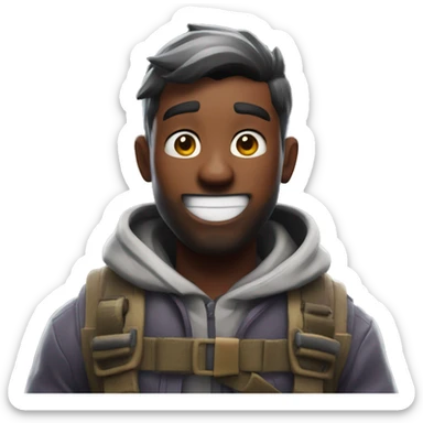 A Fortnite skin surprised  sticker
