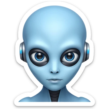 blue aliens look alike humans but very tech sticker