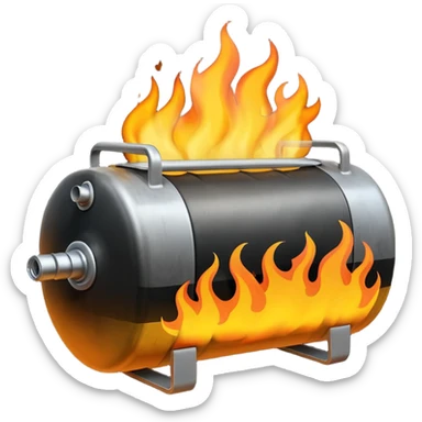 fuel tank on fire sticker