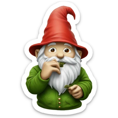 Gnome smoking hemp sticker