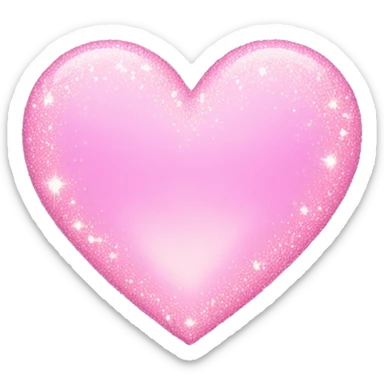 Light pink sparkling heart sticker