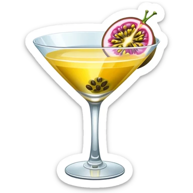 Martini glass with passionfruit top view sticker