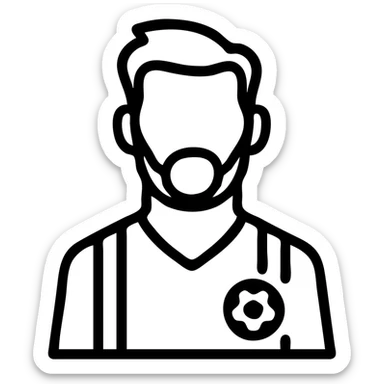 lionel messi signature look with soccer jersey, flat outlined icon style sticker