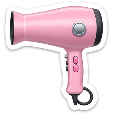 pastel pink hair dryer iOS emoji style sticker
