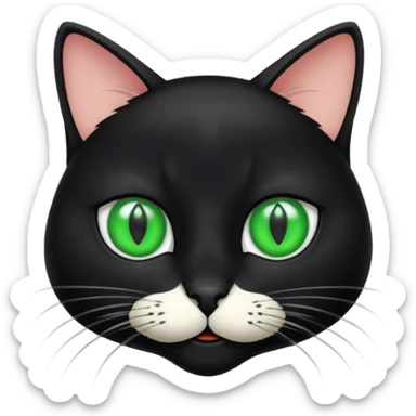 Black cat white nose sticker