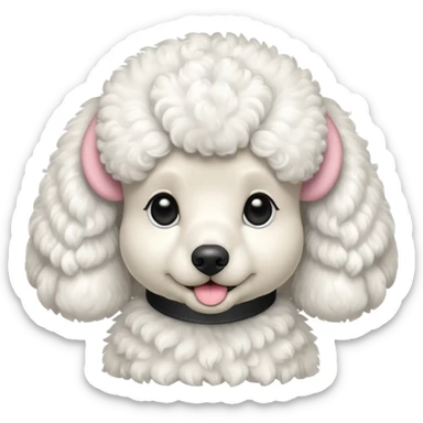 Perro french poodle mini blanco con Alas sticker