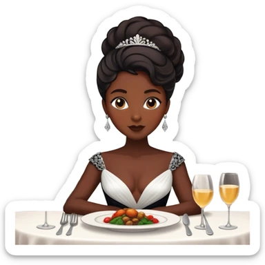 fancy black woman at dinner sticker