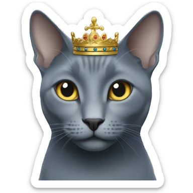 Russian blue queen cat sticker