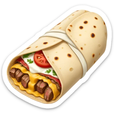Steak and mozzarella cheese burrito  sticker