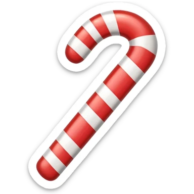 Rainbow Cane: Multicolored candy cane with bright stripes. sticker