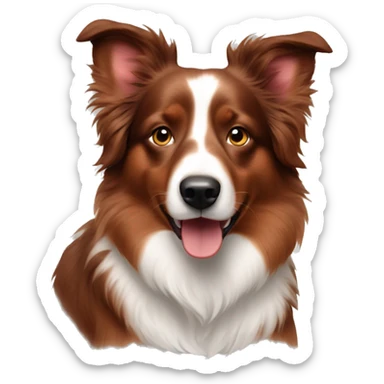 Red Australian shepherd with pointy ears sticker