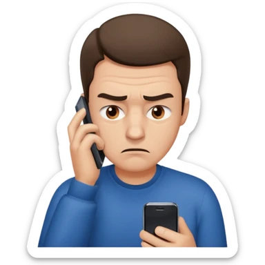 man stressed while watching mobile sticker