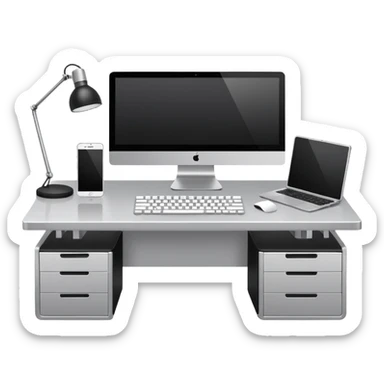 Pc setup with two monitors sticker