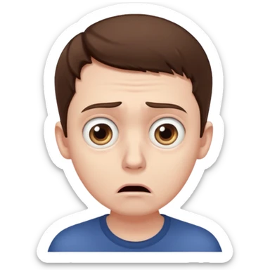 realistic half-length portrait of a scared man sticker