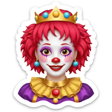 female clown with saint's halo sticker