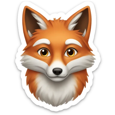 one red fox one white fox sticker