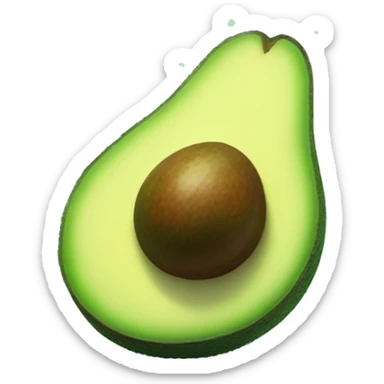 A glowing, sliced avocado with a sparkling seed, surrounded by soft, floating lime slices and small, glowing particles.

 sticker