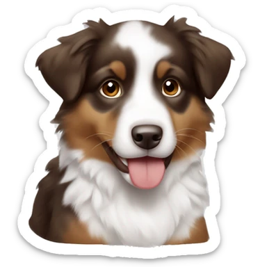 Australian shepherds small brown and white cute puppy  sticker