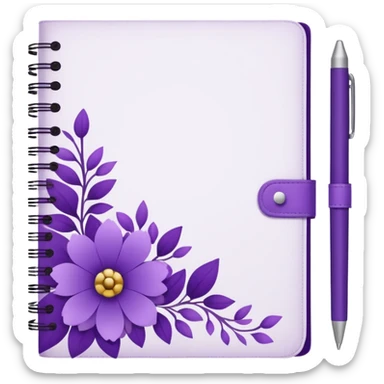 journal white and purple sticker