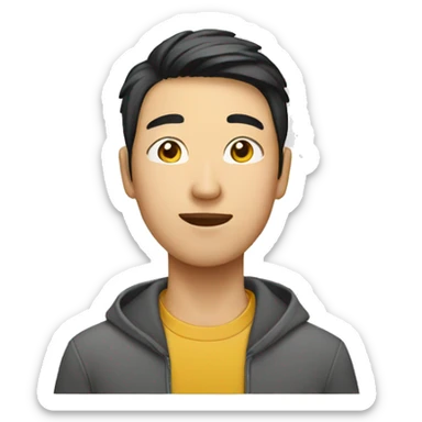 asian student man sticker