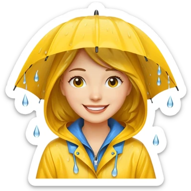 woman caught in the rain sticker