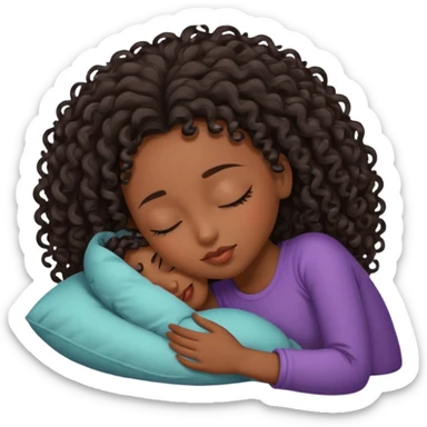 Black girl sleeping ￼ sticker