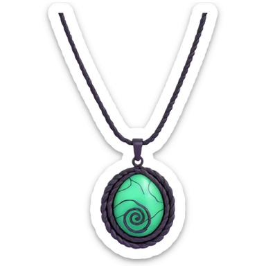 Moana's necklace with heart of Te Fiti green spiral stone sticker