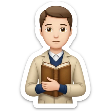 man holding a history book, different pose sticker