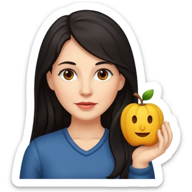 Mature woman with long dark hair sticker