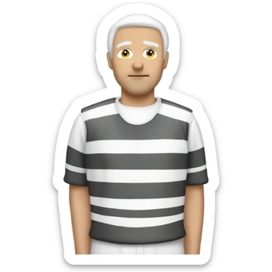 Homme blanc avec une tenue de prisonnier  sticker